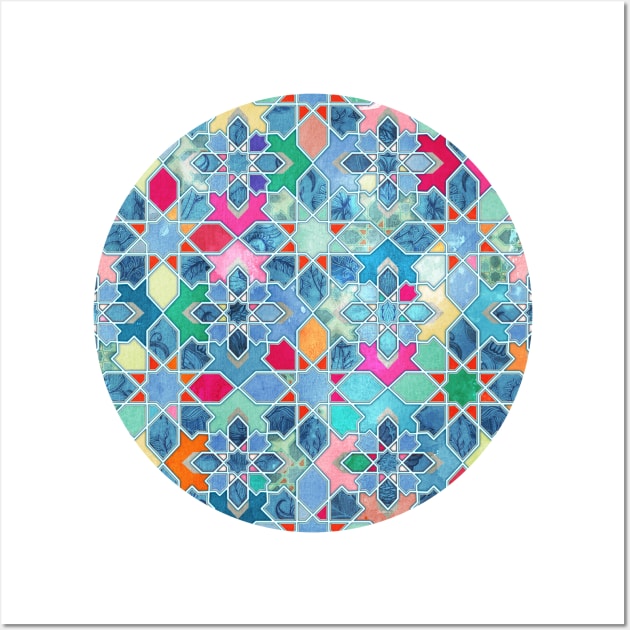 Pretty Pastel Moroccan Tile Mosaic Pattern Wall Art by micklyn